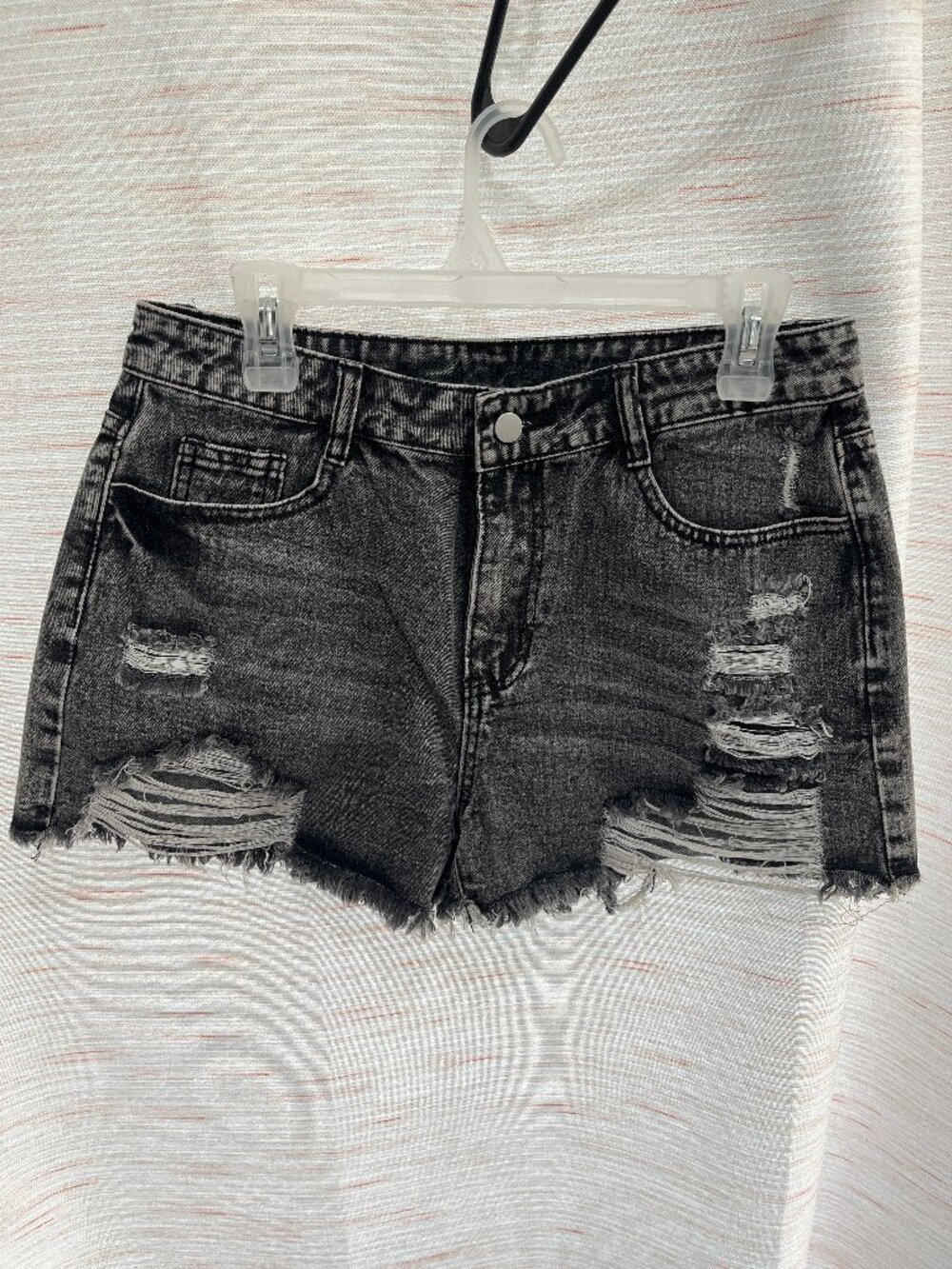Women's Large Black Denim Shorts (043)